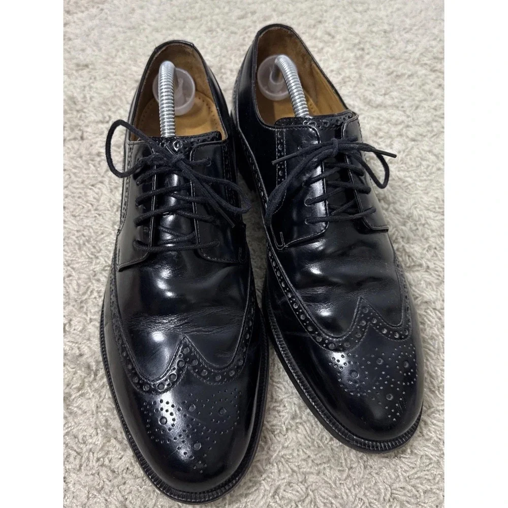 Cole Haan Black Leather Oxford Wingtip Lace Up Dress Shoes Mens 10M Career Work